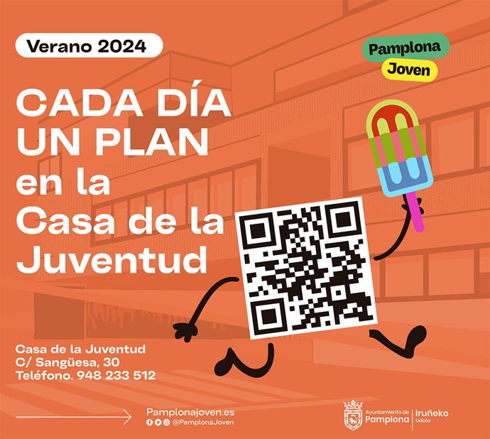 Cartel de la Casa de la Juventud.