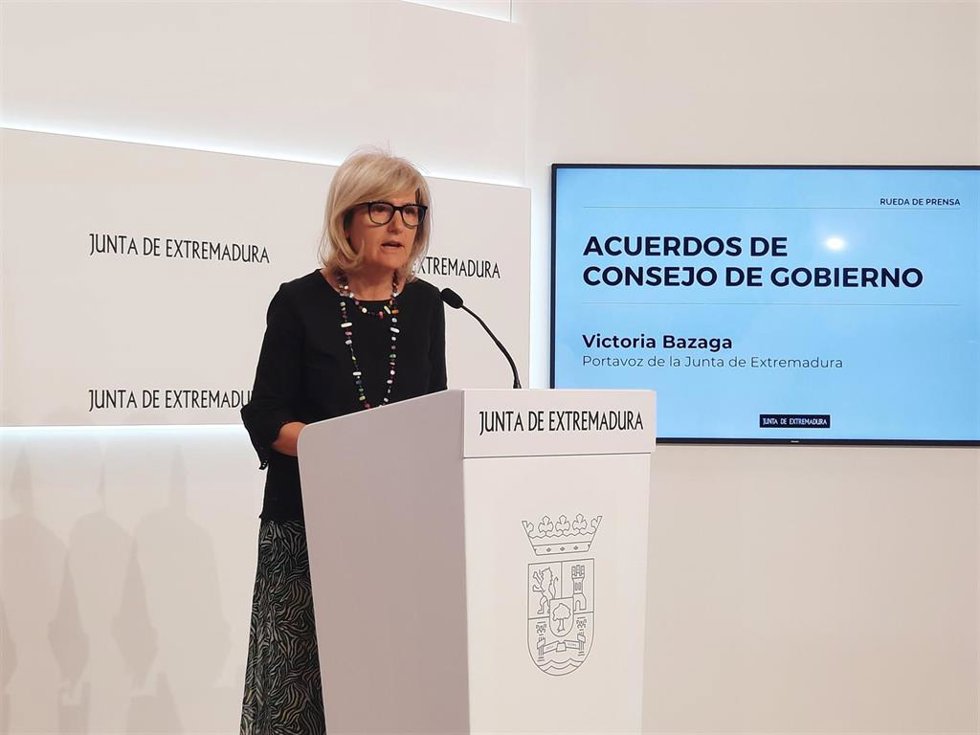 La portavoz de la Junta de Extremadura, Victoria Bazaga, en una foto de archivo