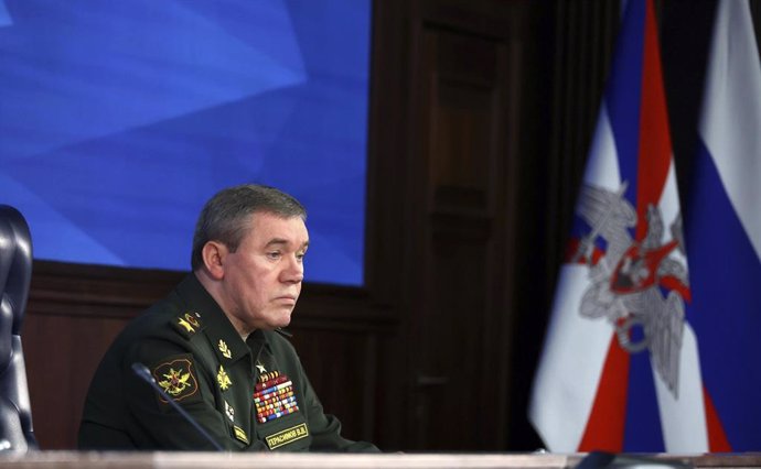 Archivo - December 21, 2022, Moscow, Moscow Oblast, Russia: Russian Chief of the Russian General Staff Valery Gerasimov, listens during an expanded meeting of the Russian Defence Ministry Board at the National Defence Control Centre, December 21, 2022 in 