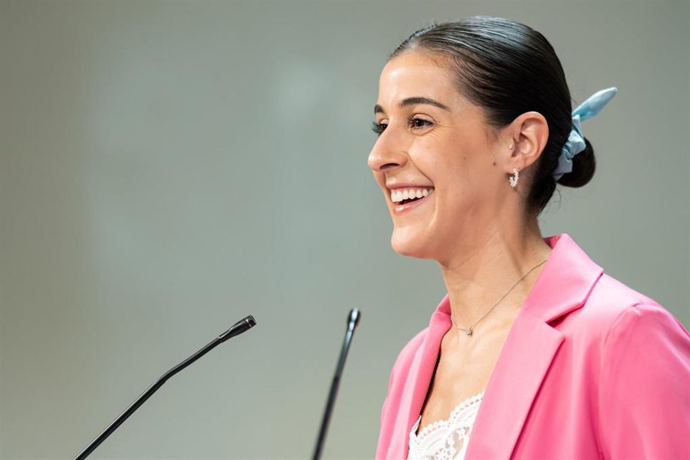 Archivo - La oro olímpica y tricampeona mundial Carolina Marín, durante una rueda de prensa, en el Consejo Superior de Deportes, a 8 de mayo de 2024, en Madrid (España). Carolina Marín ha ofrecido una rueda de prensa tras ser galardonada con el Premio P
