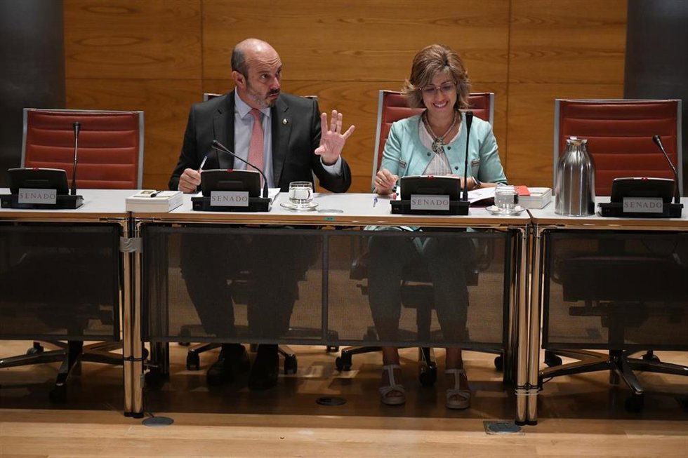El presidente del Senado, Pedro Rollán, durante la Comisión de Nombramientos del Senado, a 16 de julio de 2024, en Madrid (España). 
