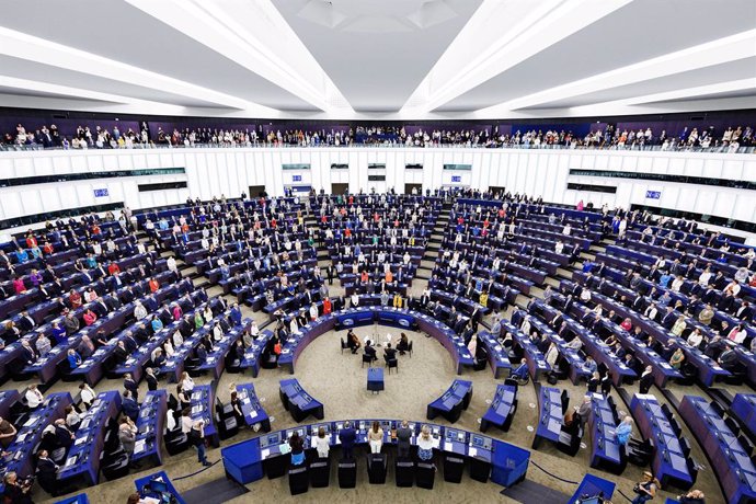 L&#x2019;aula durante la seduta plenaria del Parlamento europeo a Strasburgo, Marted&#xec;, 16 Luglio 2024 (Foto Roberto Monaldo / LaPresse)..A moment of  the plenary session of the European parliament in Strasbourg, Tuesday, July 16, 2024 (Photo by Rober