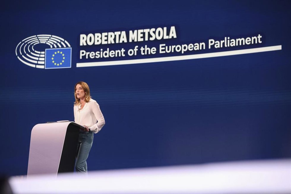 Archivo - La presidenta del Parlamento Europeo, Roberta Metsola