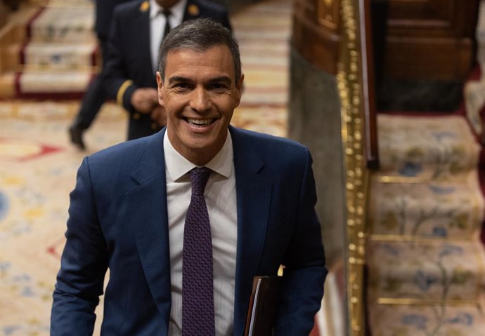 Archivo - El presidente del Gobierno, Pedro Sánchez, a su llegada a una sesión de control, en el Congreso de los Diputados, a 12 de junio de 2024, en Madrid (España). Durante el pleno del Congreso,  el líder del PP y el máximo dirigente de Vox han pedido 