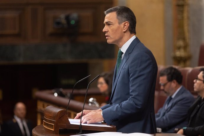 El president del Govern central, Pedro Sánchez, al Congrés