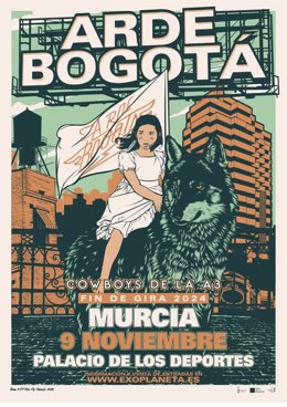 Cartel del concierto de Arde Bogotá en Murcia