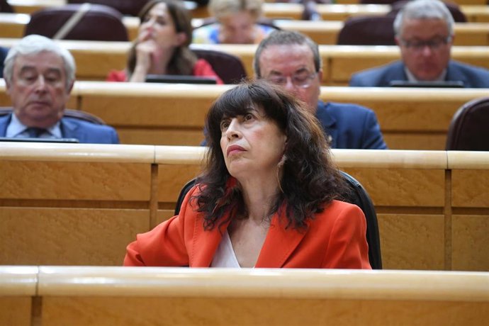 La ministra de Igualdad, Ana Redondo, durante una sesión plenaria, en el Senado,  