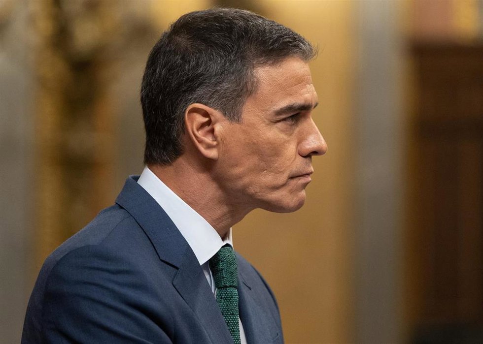 El presidente del Gobierno, Pedro Sánchez, comparece durante una sesión extraordinaria en el Congreso de los Diputados, a 17 de julio de 2024, en Madrid (España). Pedro Sánchez presenta hoy las líneas fundamentales del Plan de Acción por la Democracia, 