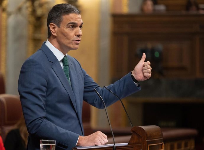 El presidente del Gobierno, Pedro Sánchez, comparece durante una sesión extraordinaria en el Congreso de los Diputados, a 17 de julio de 2024.