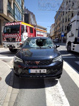 Imagen del vehículo tras el accidente.