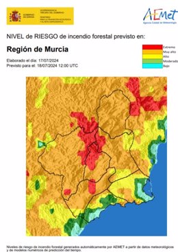 Archivo - Nivel riesgo incendio forestal