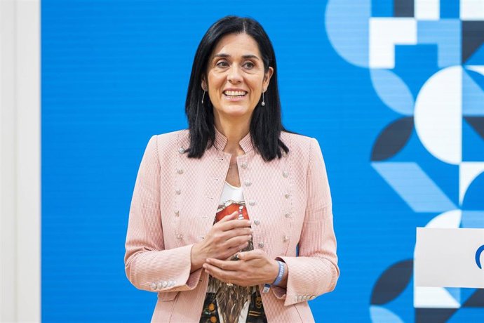 La secretaria xeral del PPdeG, Paula Prado, este jueves, en rueda de prensa