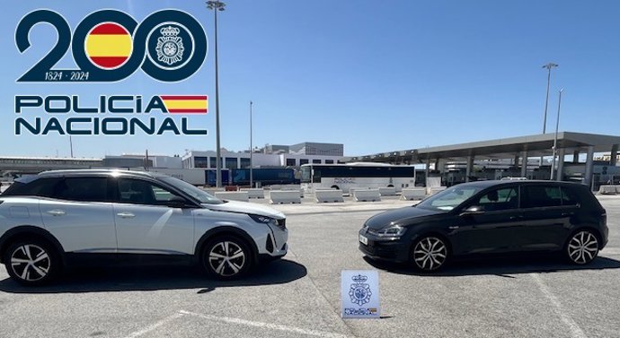Vehículos interceptados en el puerto de Algeciras tras ser robados en países europeos.