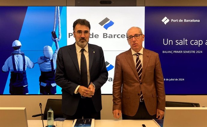 El presidente del Puerto de Barcelona, Lluís Salvadó, y el director general, José Alberto Carbonell.