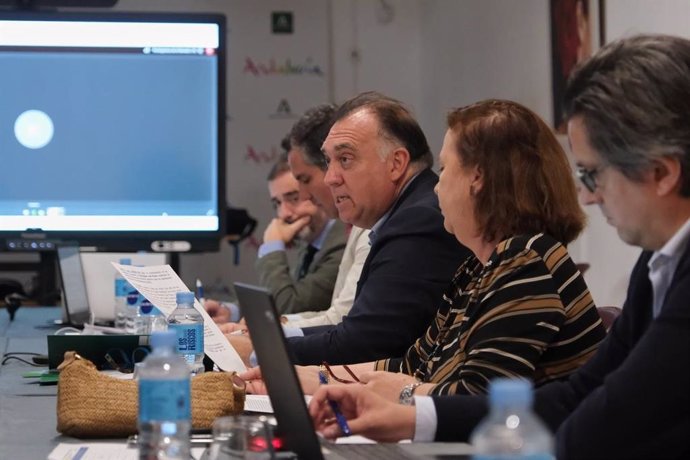 El consejero de Turismo, Cultura y Deporte de la la Junta de Andalucía, Arturo Bernal, en la reunión del Consejo Andaluz de Turismo, celebrado en en Málaga.