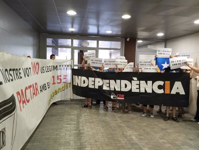 La protesta dels CDR a la seu d'ERC