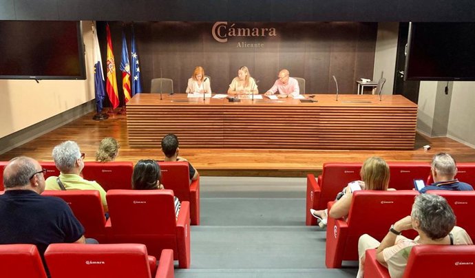 La concejala de Comercio del Ayuntamiento de Alicante, Lidia López, en una reunión con los comerciantes