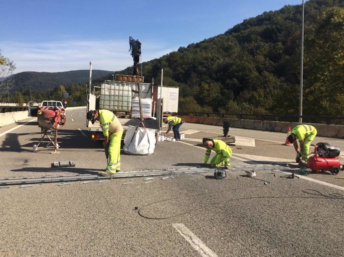 Treballs de conservació en una carretera