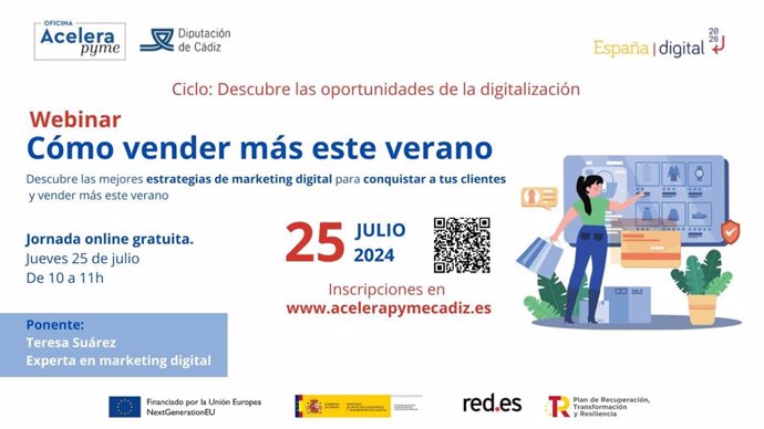 Cartel del webinar 'Cómo vender más este verano'.