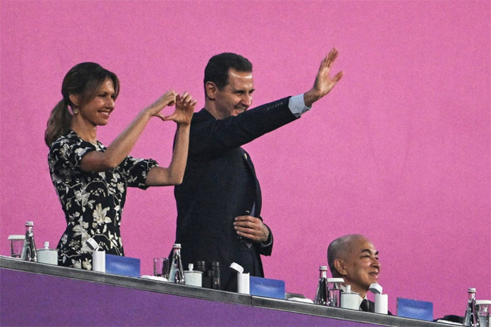 Archivo - September 23, 2023, China, China, China: Syria's President Bashar al-Assad and First Lady Asma al-Assad attend the opening of the Asian Games in its nineteenth edition in China on September 23, 2023