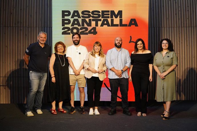 La consellera Natàlia Garriga, en el acto 'Passem Pantalla'