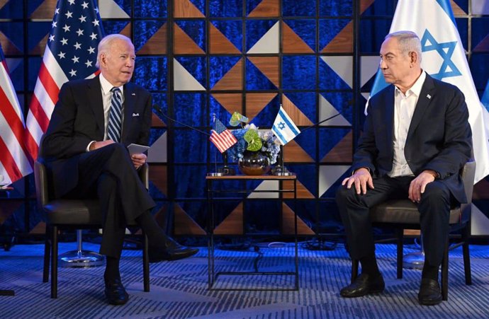 Archivo - Imagen de archivo del presidente de EEUU, Joe Biden (izquierda), y el primer ministro de Israel, Benjamin Netanyahu (derecha)