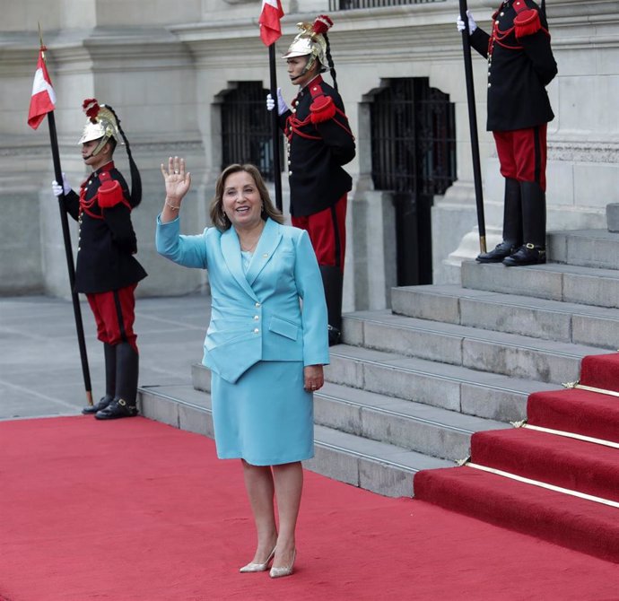 Archivo - La presidenta de Perú, Dina Boluarte