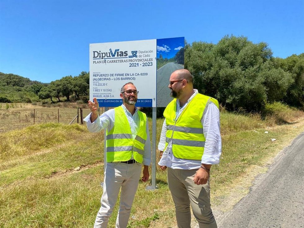 Javier Bello en las obras de la carretera Algeciras-Los Barrios.