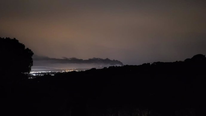 Vista del fum de l'incendi 