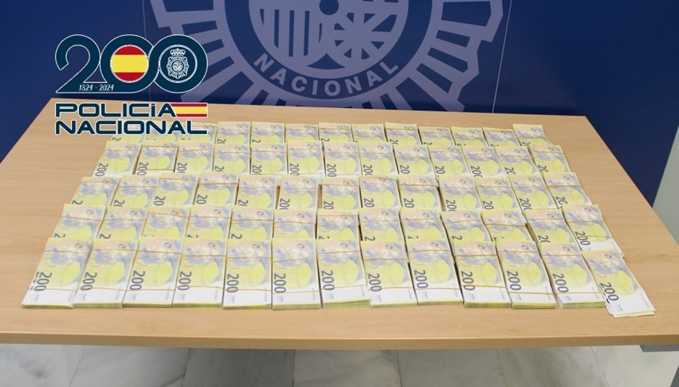 Dinero falso intervenido en una operación policial en Málaga y Granada.