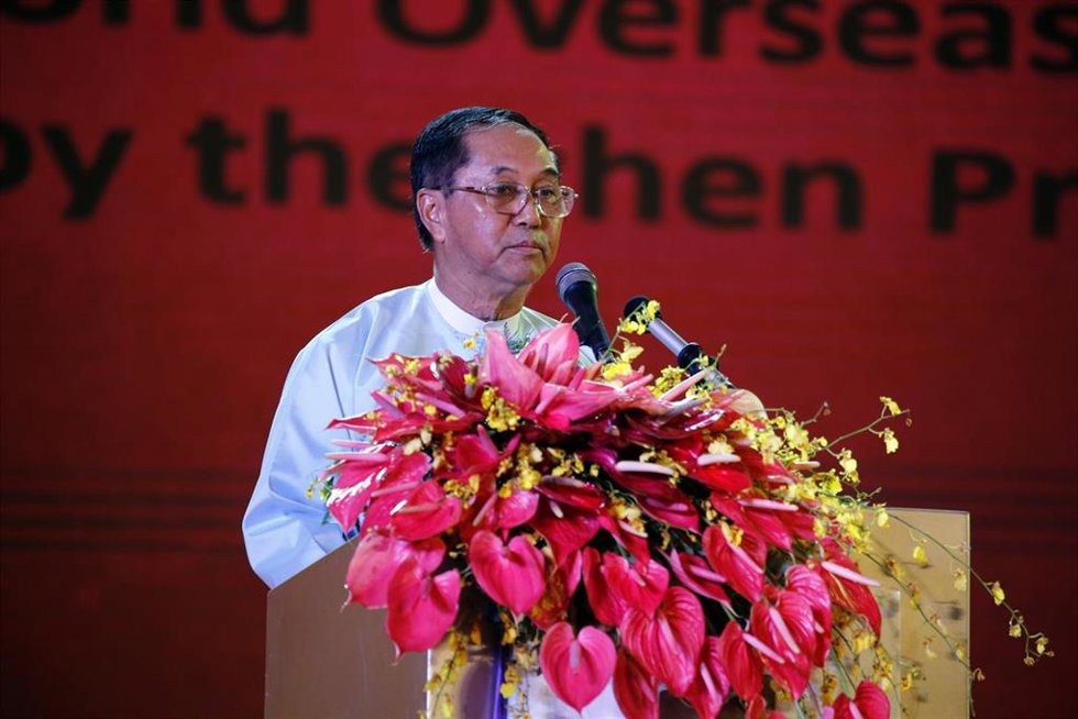 Archivo - Myint Swe, presidente en funciones del régimen militar birmano 