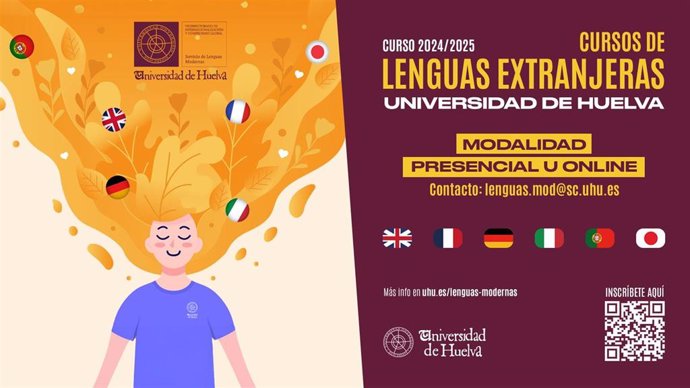 Cartel de los cursos de Lenguas Modernas de la UHU.