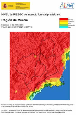 Nivel de riesgo de incendio forestal