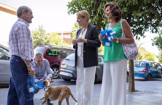 Las botellas, rellenas de agua y vinagre, están pensadas para limpiar la orina de las mascotas.