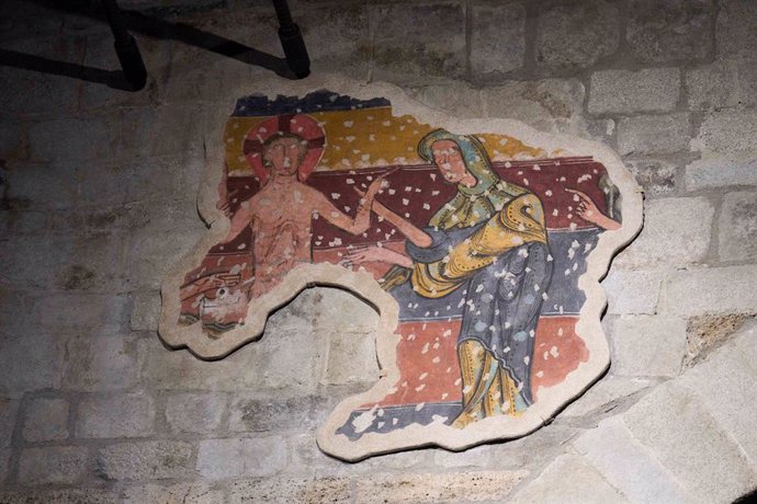 Restauren un fragment de pintura mural d''El bany de Jesús' de Santa Maria de Taüll (Lleida)