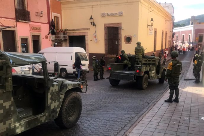 Archivo - Militares en Guanajuato, México