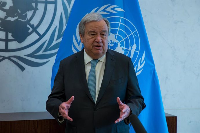 Archivo - May 6, 2024, New York, Ny, UNITED STATES: The Secretary-General Antonio Guterres with H.E. Mr. Sergio Mattarella, President, Republic of Italy at the United Nations headquarters in New York in the United States this Monday, May 6