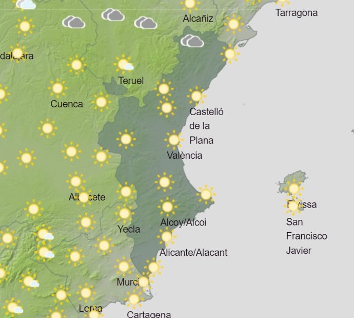 Predicción meteorológica para este domingo, 21 de julio