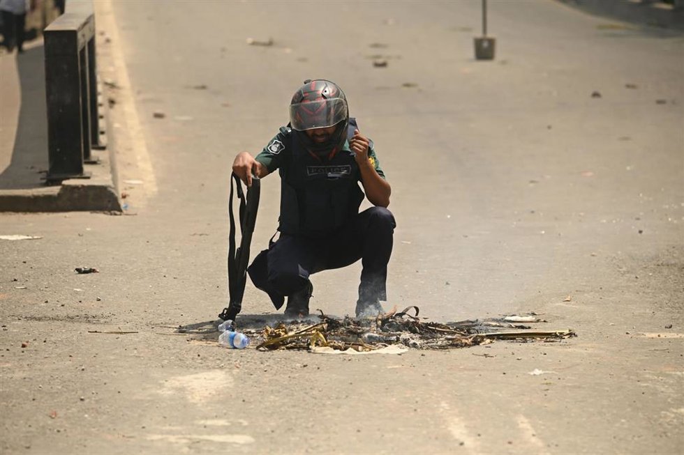 Imagen de archivo de protestas en Bangladesh 