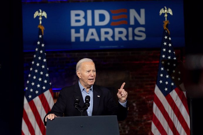 July 16, 2024: President Joe Biden talks at a rally at Pullman Yard on Saturday evening in Atlanta, March 9, 2024.
