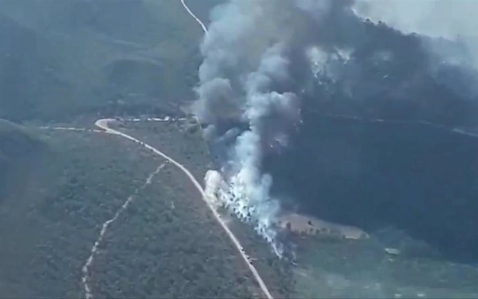 Archivo - Incendio forestal declarado en Hellín.