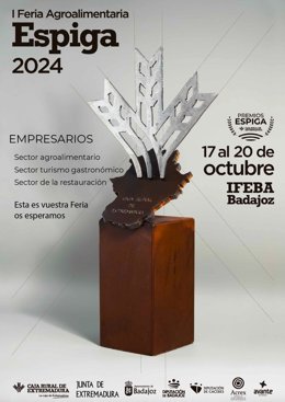 Cartel de la I Feria Agroalimentaria Espiga de Caja Rural de Extremadura.