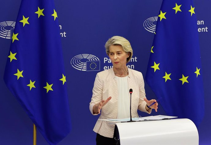 La presidenta de la Comisión Europea, Ursula von der Leyen, en Estrasburgo (archivo)