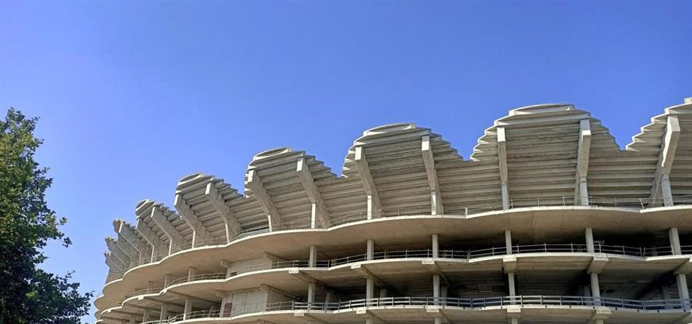 Imagen de las obras inacabadas del Nou Mestalla.