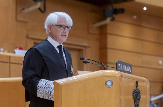 El nuevo presidente del Consejo General de la Abogacía, Salvador González Martín, en la toma de posesión.