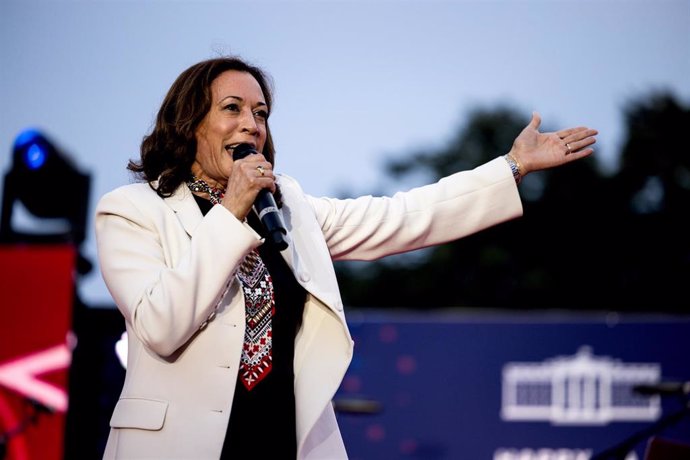 La vicepresidenta de EEUU, Kamala Harris, durante un acto en la Casa Blanca por las celebraciones del 4 de julio (archivo)