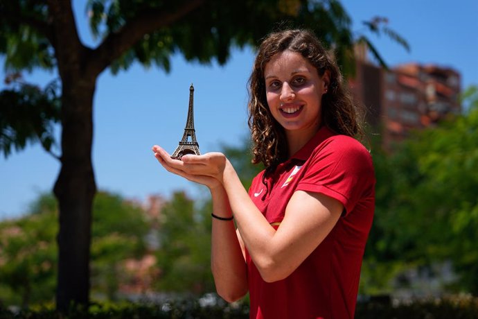 Iris Tió during the presentation of Aquatics National Teams of RFEN for the Paris 24 Olympics Games at COE on July 17, 2024 in Madrid, Spain.