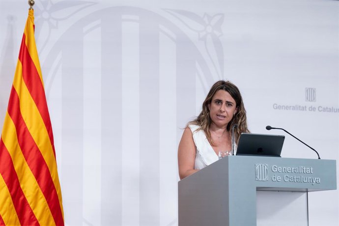 La portavoz del Govern Patrícia Plaja durante una rueda de prensa tras el Consell Executiu semanal, en la Generalitat de Catalunya, a 25 de junio de 2024, en Barcelona, Catalunya (España)