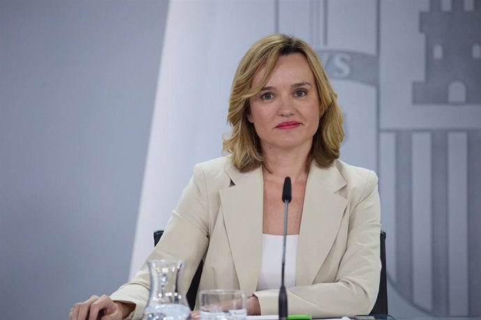 La ministra portavoz, Pilar Alegría, durante una rueda de prensa posterior al Consejo de Ministros, en el Palacio de la Moncloa, a 23 de julio de 2024, en Madrid