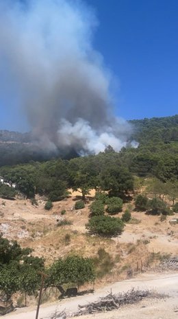 Imaden del incendio en Casares